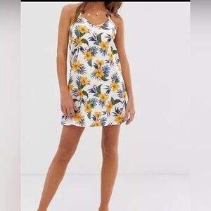 New Look Women's Boho Tropical Pattern Beach Dress/ Cover Up EUC Sz Medium